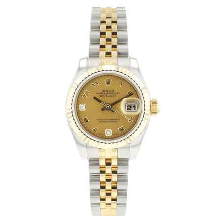  Rolex Lady-Datejust 26 Jubilee Fluted Steel/Gold Arabic Gold Dust Diamond Dial  
