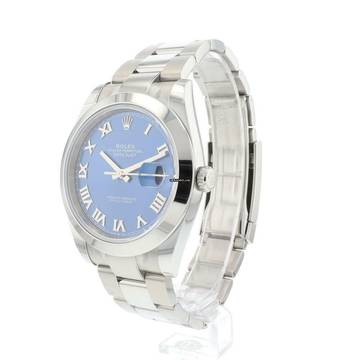  Rolex Datejust 41 Steel Oyster Azzurro Blue Roman Dial NEW 2025  
