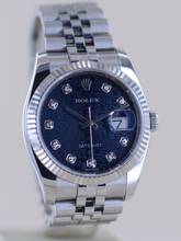 Thumbnail von Rolex Datejust 36 blue 36mm Diamond Laser Dial Jubiléband fluted Whitegold B+P