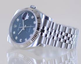 Thumbnail von Rolex Datejust 36 blue 36mm Diamond Laser Dial Jubiléband fluted Whitegold B+P