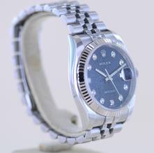 Thumbnail von Rolex Datejust 36 blue 36mm Diamond Laser Dial Jubiléband fluted Whitegold B+P