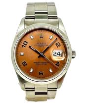 Thumbnail von Rolex Oyster Perpetual Date 34 mm Bj 1998 Salmon Zifferblatt Referenz 15200