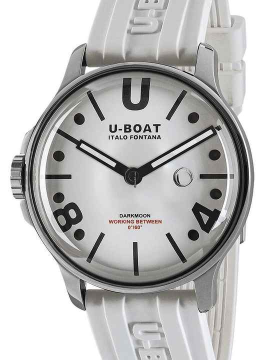  U-Boat 9542 Darkmoon White SS Herrenuhr 44mm 5ATM 