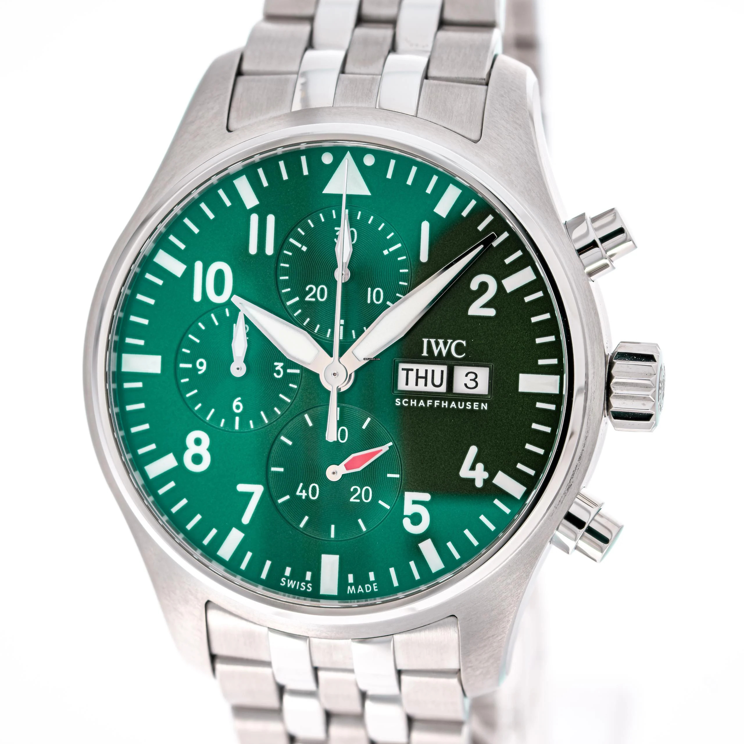 IWC Fliegeruhr Chronograph Pilot 43 Green – IW378006 – NEW & Unworn – 08/2025 Full Set Germany