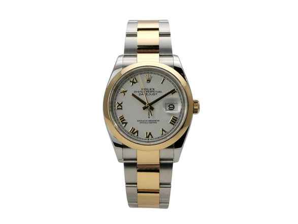  Rolex Datejust 36 Edelstahl Gelbgold 126203 Weiß Römisch  