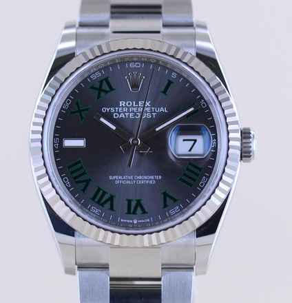  Rolex Datejust 36 126234 wimbledon roman dial Oysterband Stahl Weißgold 2021 ungetragen 