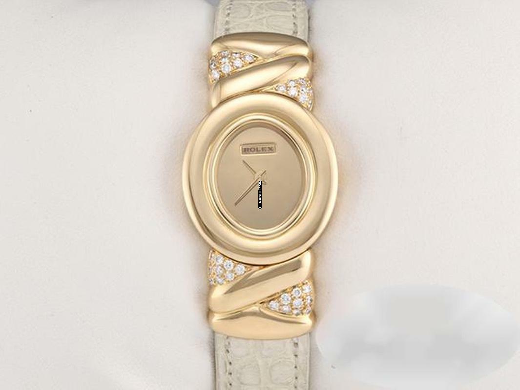  Rolex Cellini 5221 Gelbgold 750 Handaufzug Diamanten 18kt Yellow Gold Damen Damenuhr  