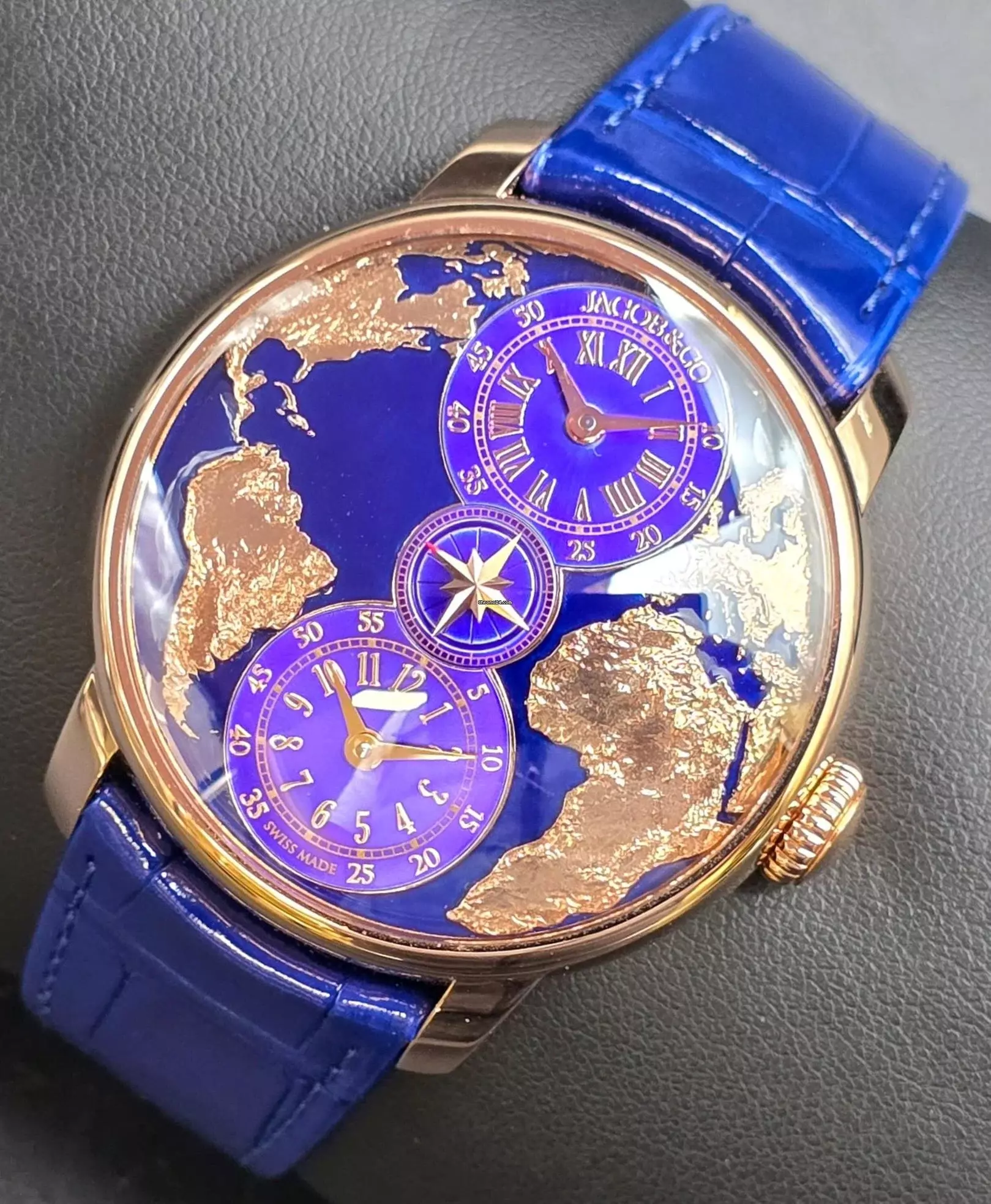 Jacob & Co. The World Is Yours 'PIECE UNIQUE' DT100.40.AA.AE.A Dual Time Zone 43mm Unworn/New Condition Full Set 2024 VAT Included