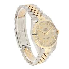 Thumbnail von Rolex Datejust 36 Herrenarmbanduhr Datejust Automatik 16013 Houndstooth Dial aus Stahl / Gold Fullset