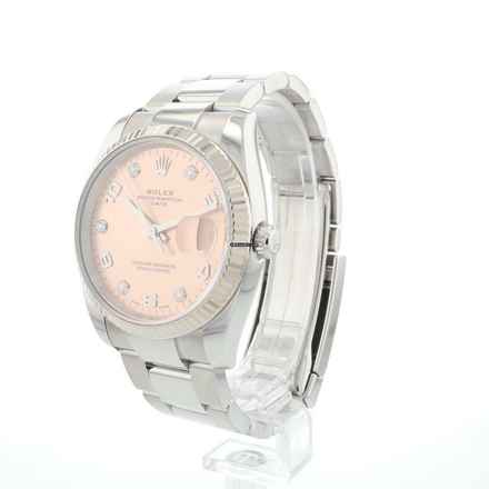  Rolex Oyster Perpetual Date 34MM Fluted Pink Diamond Dial  