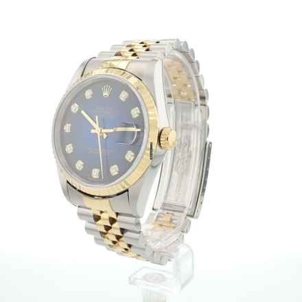  Rolex Datejust 36 Steel Gold Jubilee Fluted Blue Diamond Vignette Dial  