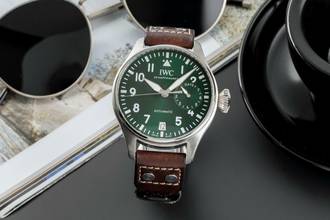 Thumbnail von IWC Große Fliegeruhr Big Pilot Stahl Automatik Green Dial Herrenuhr Ref. IW501015 B&P NP. 13900 