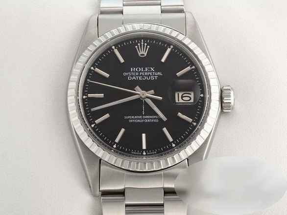  Rolex Datejust 36mm 1603 Edelstahl Automatik Herren Damen Stahl Stainless Steel Oyster-band Chronometer Black Dial  