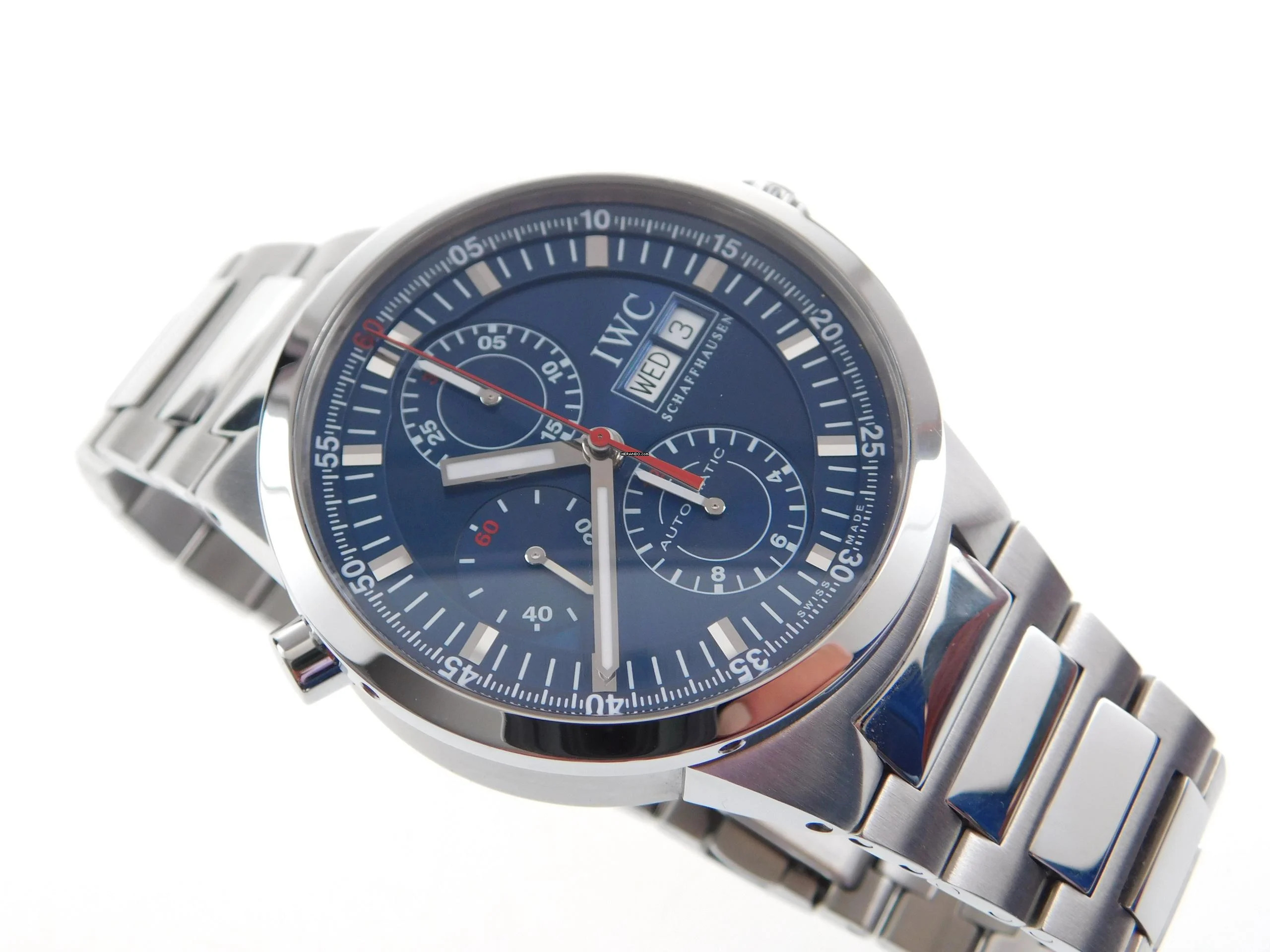  IWC GST Chronograph 43 mm mit original Papieren Blaues Blatt 