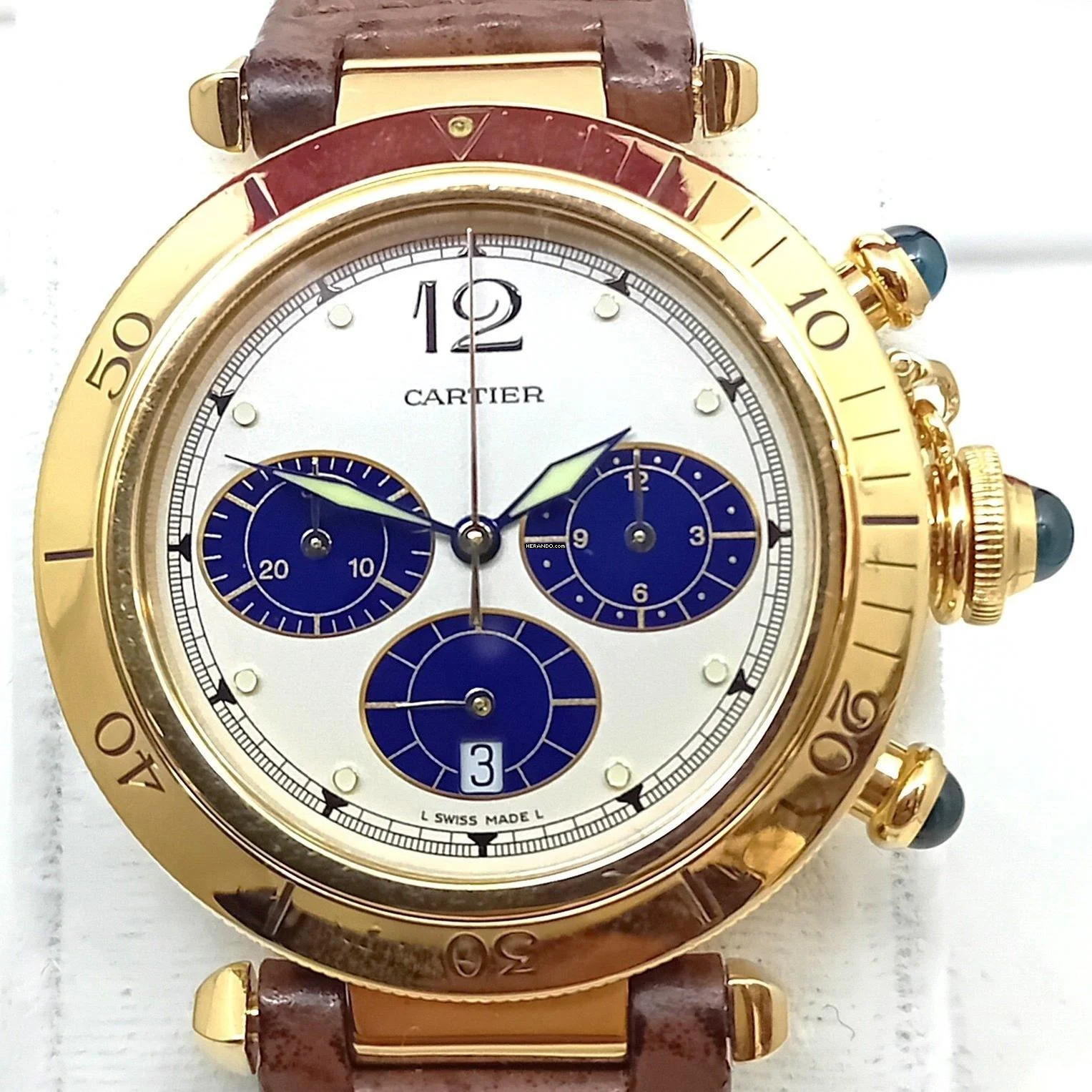  Cartier Pasha Chronograph PASHA CHRONO Q cartier waranty 2 years  