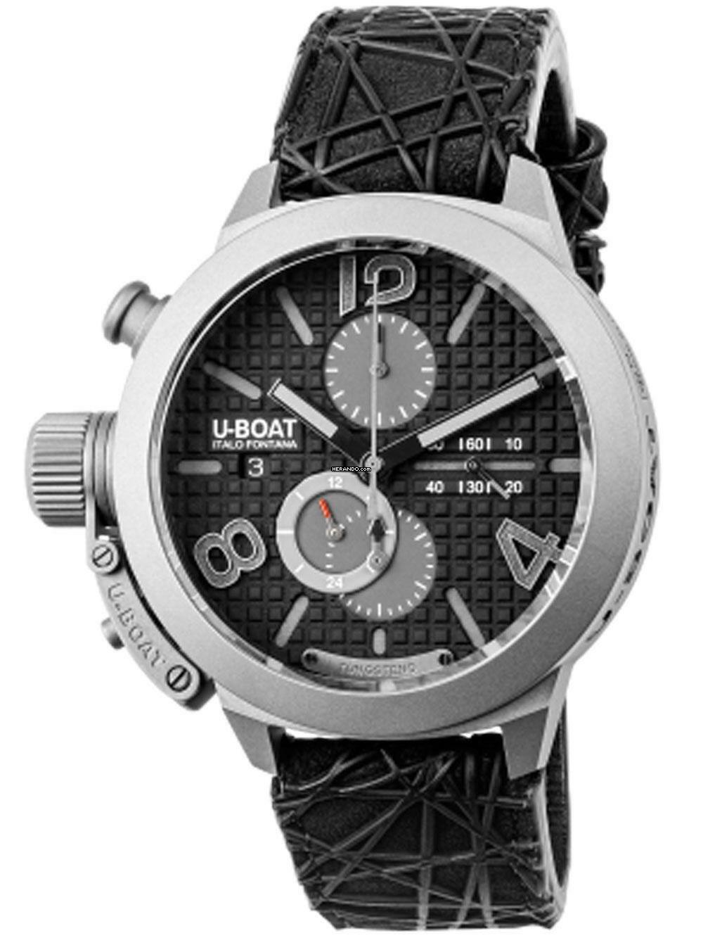  U-Boat Classico 3004 Herrenuhr Classico Titanium Black Automatik Chronograph 45mm 10ATM 