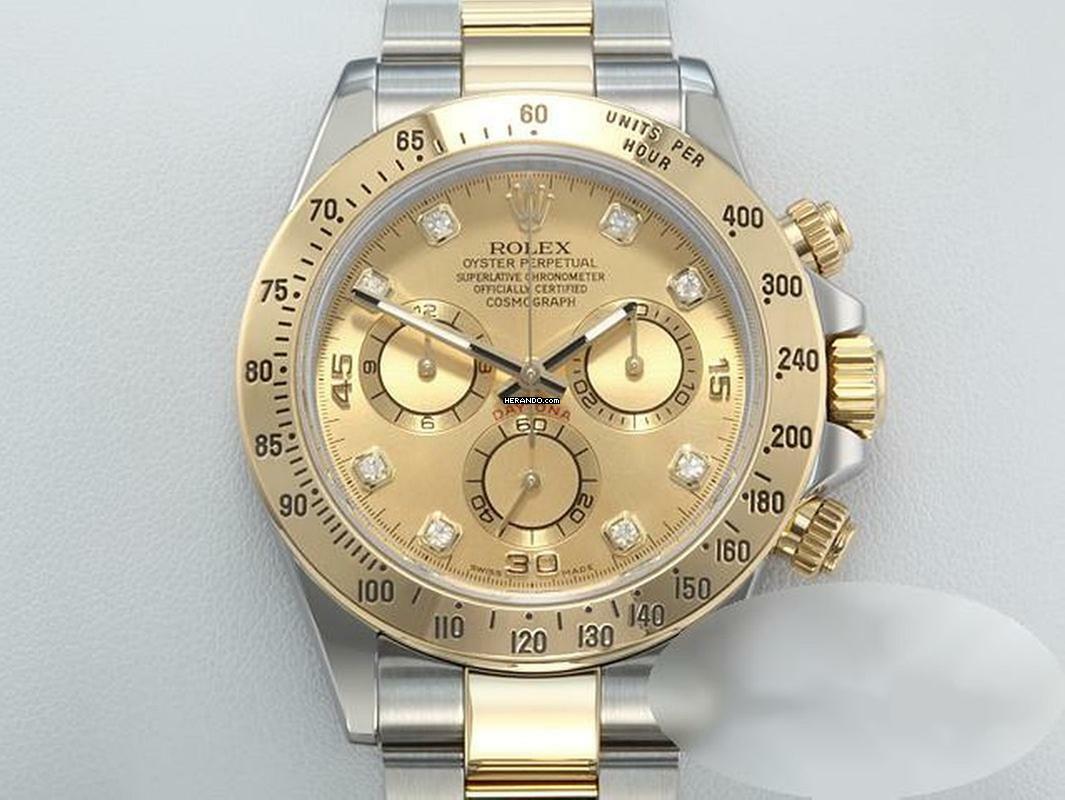  Rolex Daytona 116523 2012 Stahl Gelbgold 750 Diamanten Automatik Stainless Steel 18kt Yellow Gold Oyster-band Chronometer  