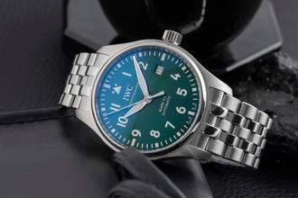 Thumbnail von IWC Fliegeruhr Mark Pilot Mark XX Edelstahl Automatik Green Dial Herrenuhr Ref IW328206 B&P 2024