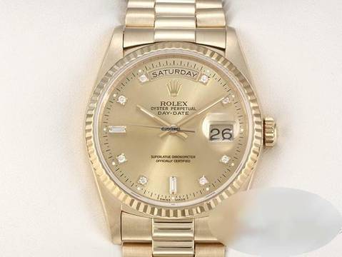  Rolex Day-Date 36 36mm 18238 1991 Diamanten Gelbgold 750 Automatik 18kt Yellow Gold President-band Chronometer Oyster  