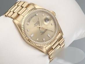 Thumbnail von Rolex Day-Date 36 36mm 18238 1991 Diamanten Gelbgold 750 Automatik 18kt Yellow Gold President-band Chronometer Oyster
