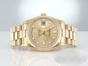 Thumbnail von Rolex Day-Date 36 36mm 18238 1991 Diamanten Gelbgold 750 Automatik 18kt Yellow Gold President-band Chronometer Oyster