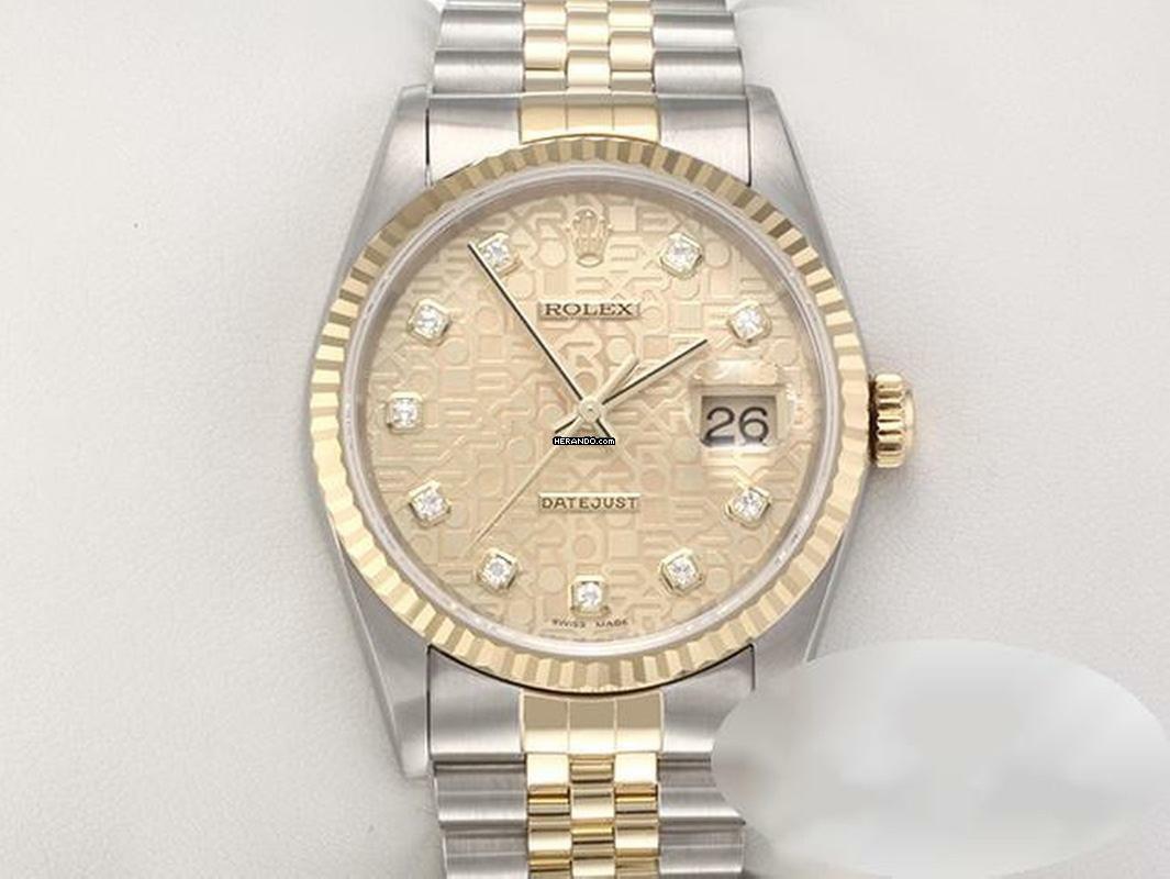 Rolex Datejust 36 36mm 16233 2002 Stahl Gelbgold 750 Diamanten Automatik Stainless Steel 18kt Yellow Gold Jubilé-band Chronometer Oyster