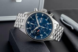 Thumbnail von IWC Fliegeruhr Chronograph Pilot Chronograph Le Petit Prince Automatik Stahl Ref. IW377717 Papiere 2017