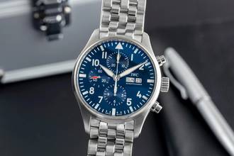 Thumbnail von IWC Fliegeruhr Chronograph Pilot Chronograph Le Petit Prince Automatik Stahl Ref. IW377717 Papiere 2017