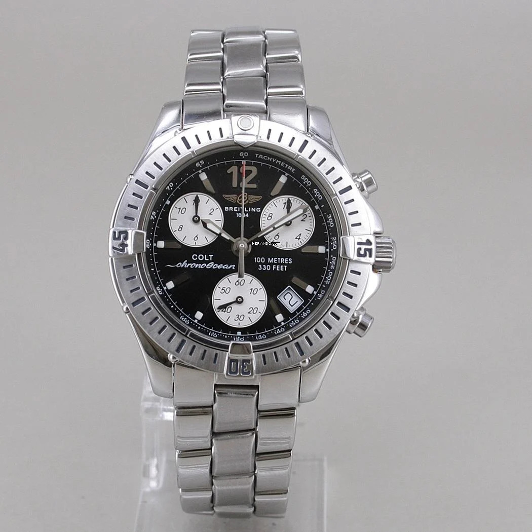  Breitling Colt Quartz Chrono Ocean Quarz Ø 38 mm Edelstahl Full Set Top Zustand  