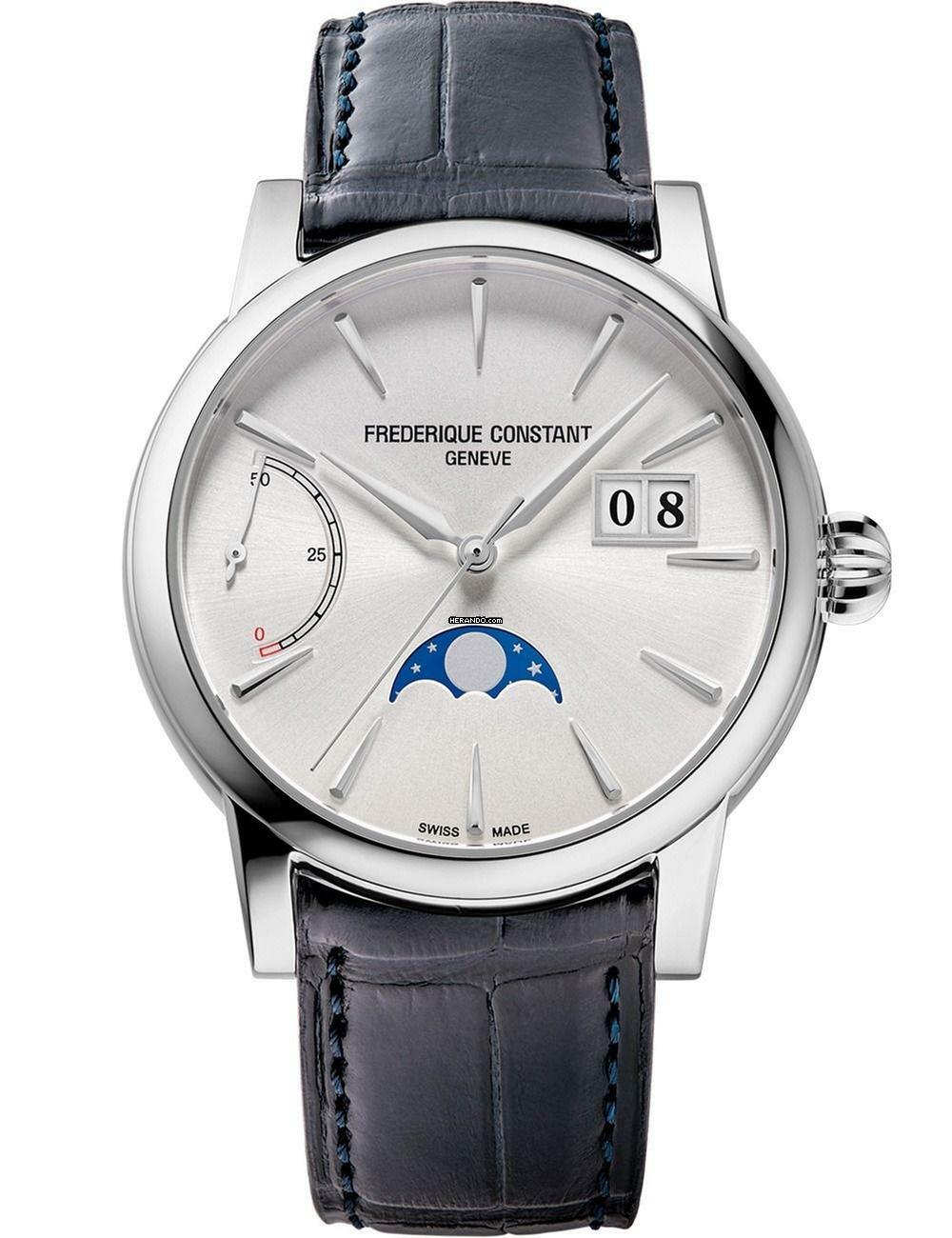  Frederique Constant Classics Moonphase FC-735N3H6 Herrenuhr Classic Power Reserve Big Date Auto Mondphase 40mm 5ATM  