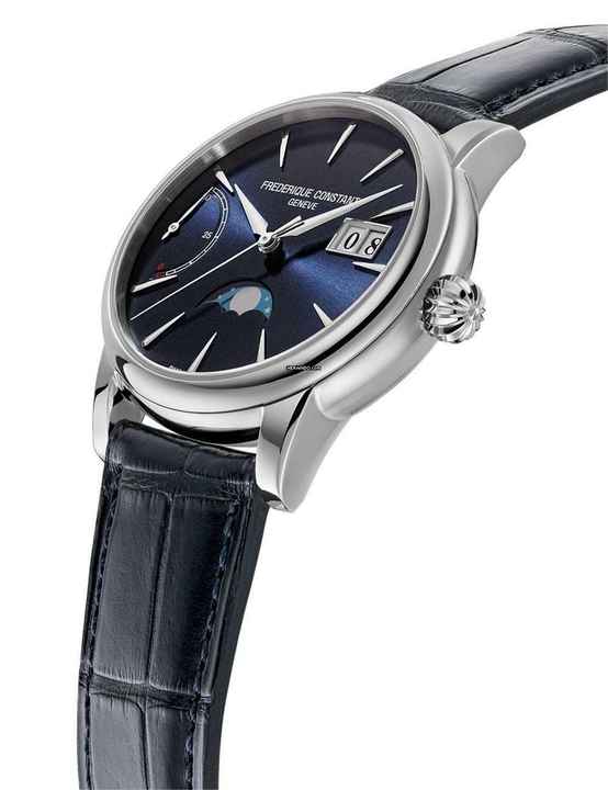  Frederique Constant Classics Moonphase FC-735S3H6 Herrenuhr Classic Power Reserve Big Date Auto Mondphase 40mm 5ATM 