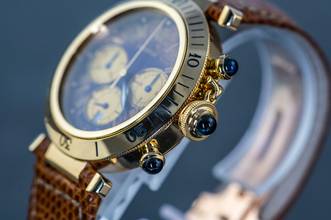 Thumbnail von Cartier Pasha Chronograph | 30009 | German Full Set 1993 | yellow gold