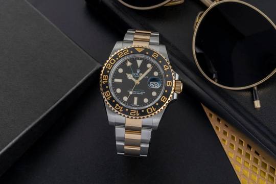  Rolex GMT-Master II Stahl / Gold Automatik Herrenuhr Ref. 116713LN B&P 2014  