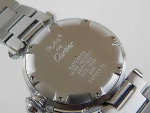 Thumbnail von Cartier Pasha C Automatik 35 mm Herrenuhr mit Stahlband im Top Zustand schwarzes Blatt selten mit schwarzem Zifferblatt