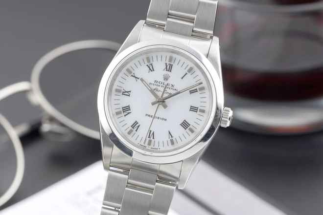  Rolex Air King 34 White Dial Stahl Automatik Herrenuhr Ref. 14000 Papiere 1996 