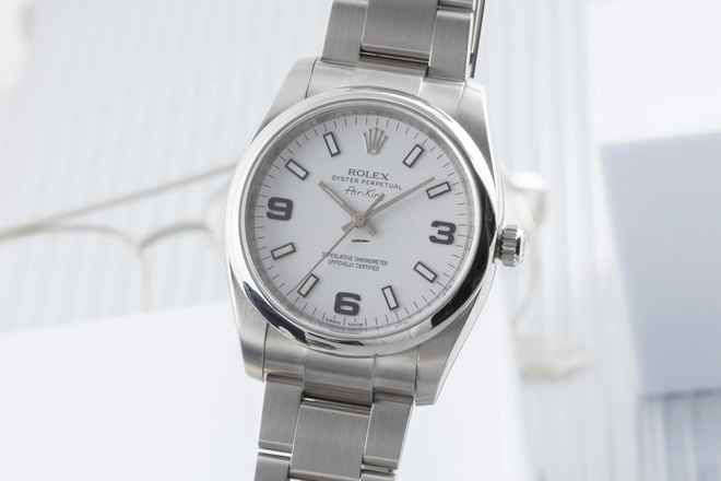  Rolex Air King 34 White Dial Oyster Edelstahl Automatik Ref. 114200 B&P 2012 