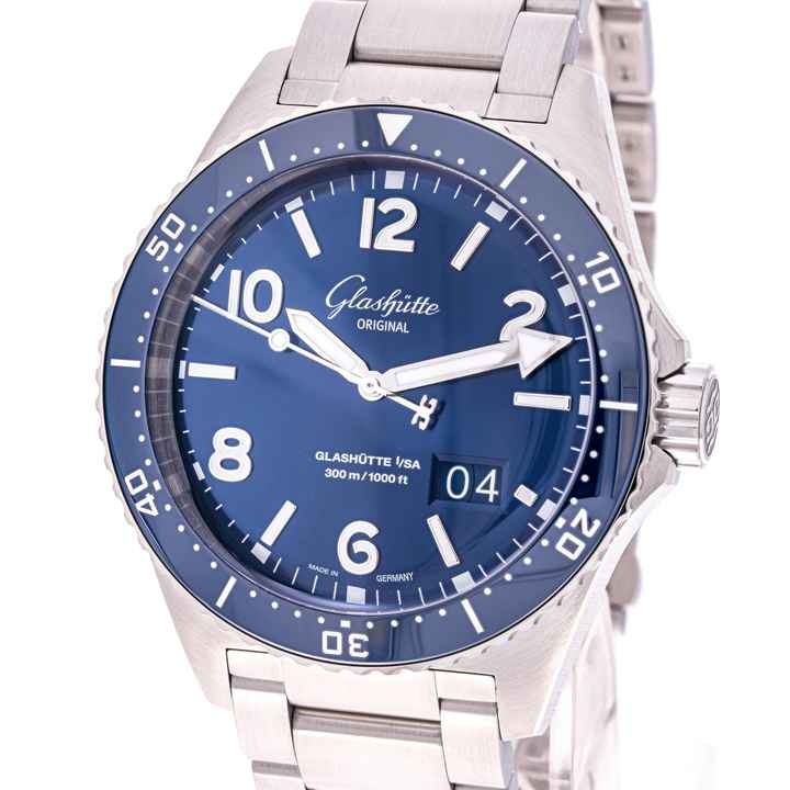  Glashütte Original SeaQ Panoramadatum Panorama Date Blue 43 – 1-36-13-02-81-70 – like NEW – 2021 Full Set 