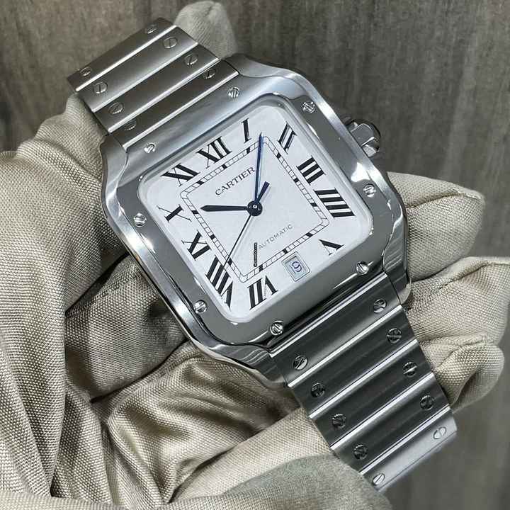  Cartier Santos De Cartier With papers 2024 New Large size White dial 