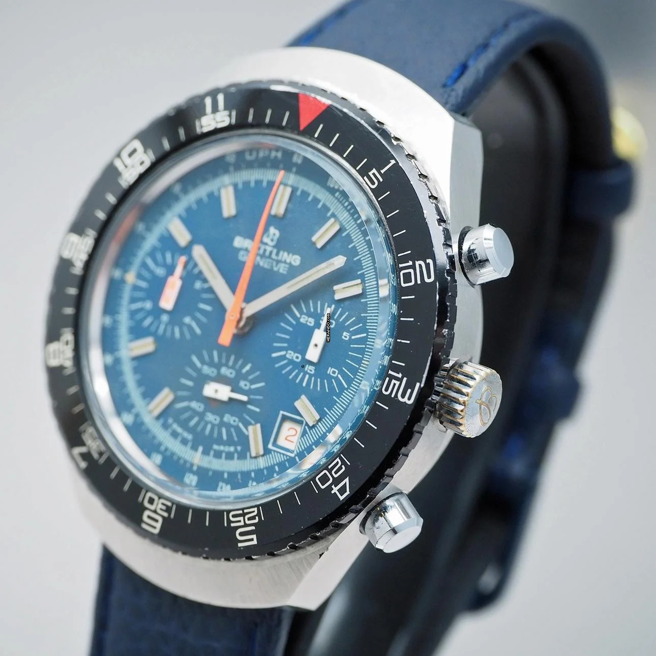 Breitling Chronograph Long Playing 3-Register Ref: 7104 Handaufzug Cal.7740 RARE