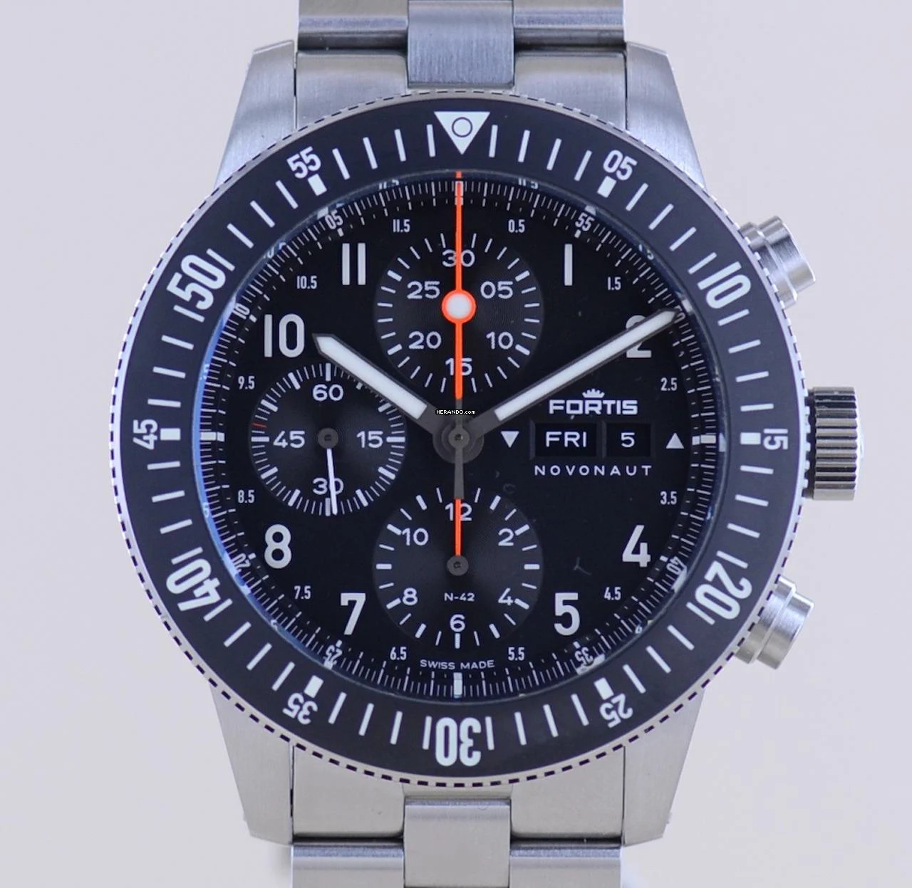  Fortis N-42 Novonaut Day Date Chronograph Legacy Edition B+P  