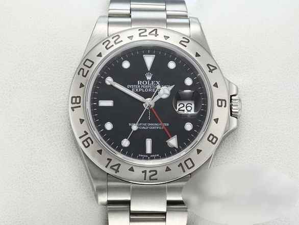  Rolex Explorer II 16570 Stahl Automatik 2001/02 Zweite Zeitzone Edelstahl Stainless Steel Oyster-band Chronometer Black Dial  