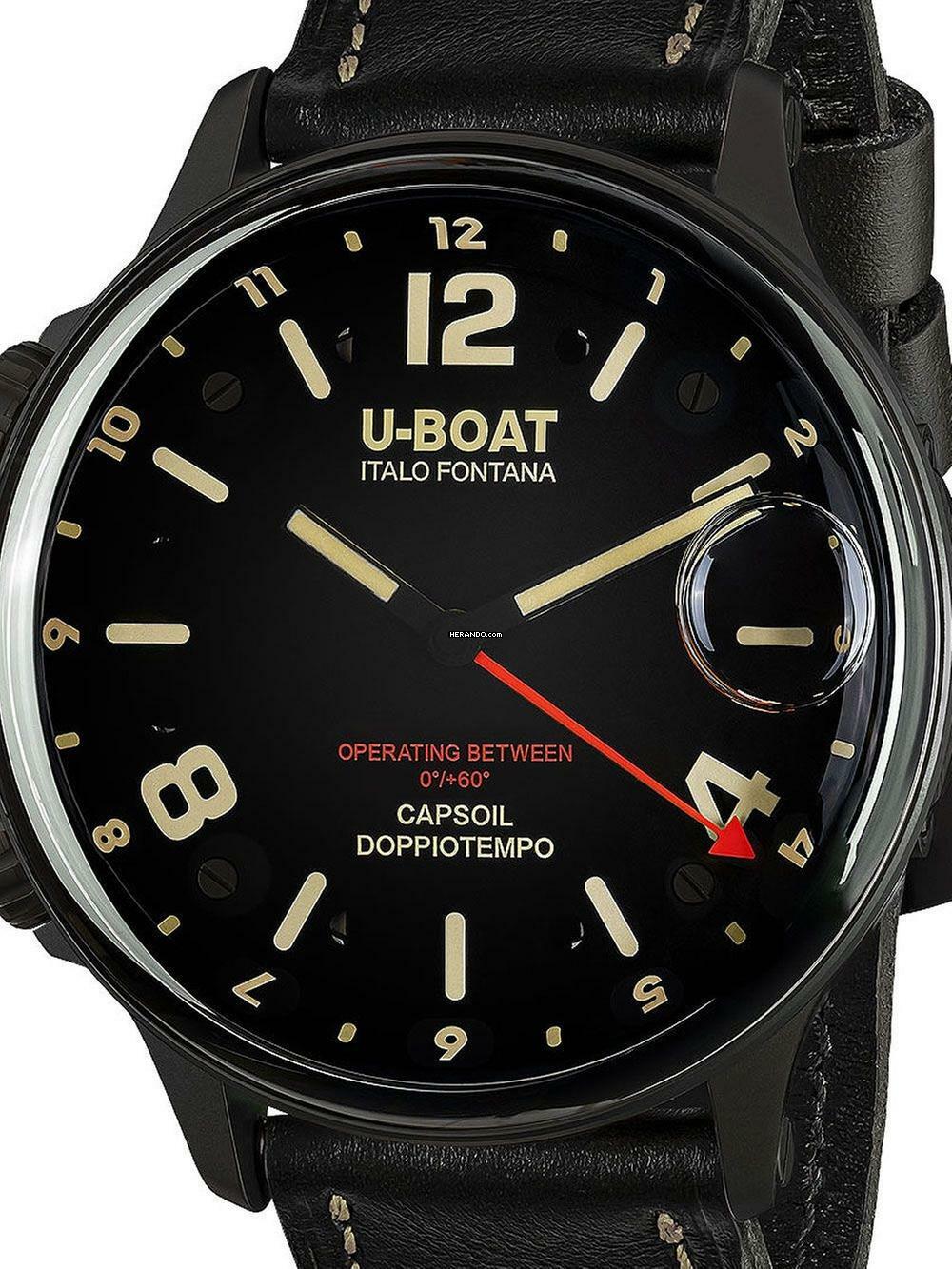  U-Boat 9671 Capsoil Doppiotempo DLC GMT Herrenuhr 55mm 10ATM 