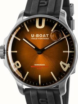  U-Boat 8703/B Darkmoon Brown SS Soleil Herrenuhr 44mm 5ATM 