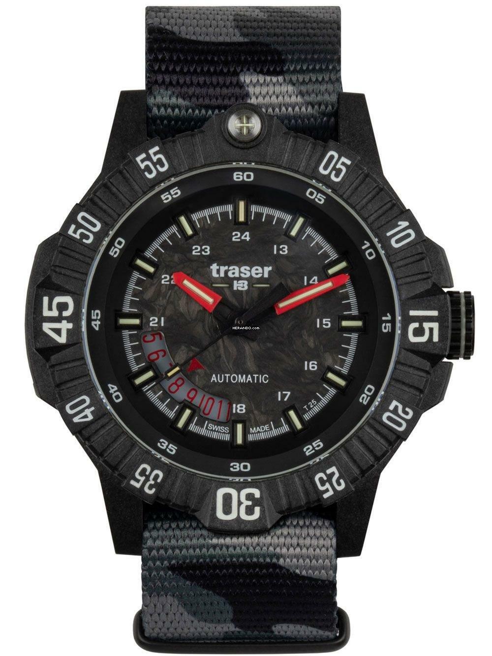 Traser H3 110960 Herrenuhr P99 A Tactical Carbon 46mm 20ATM