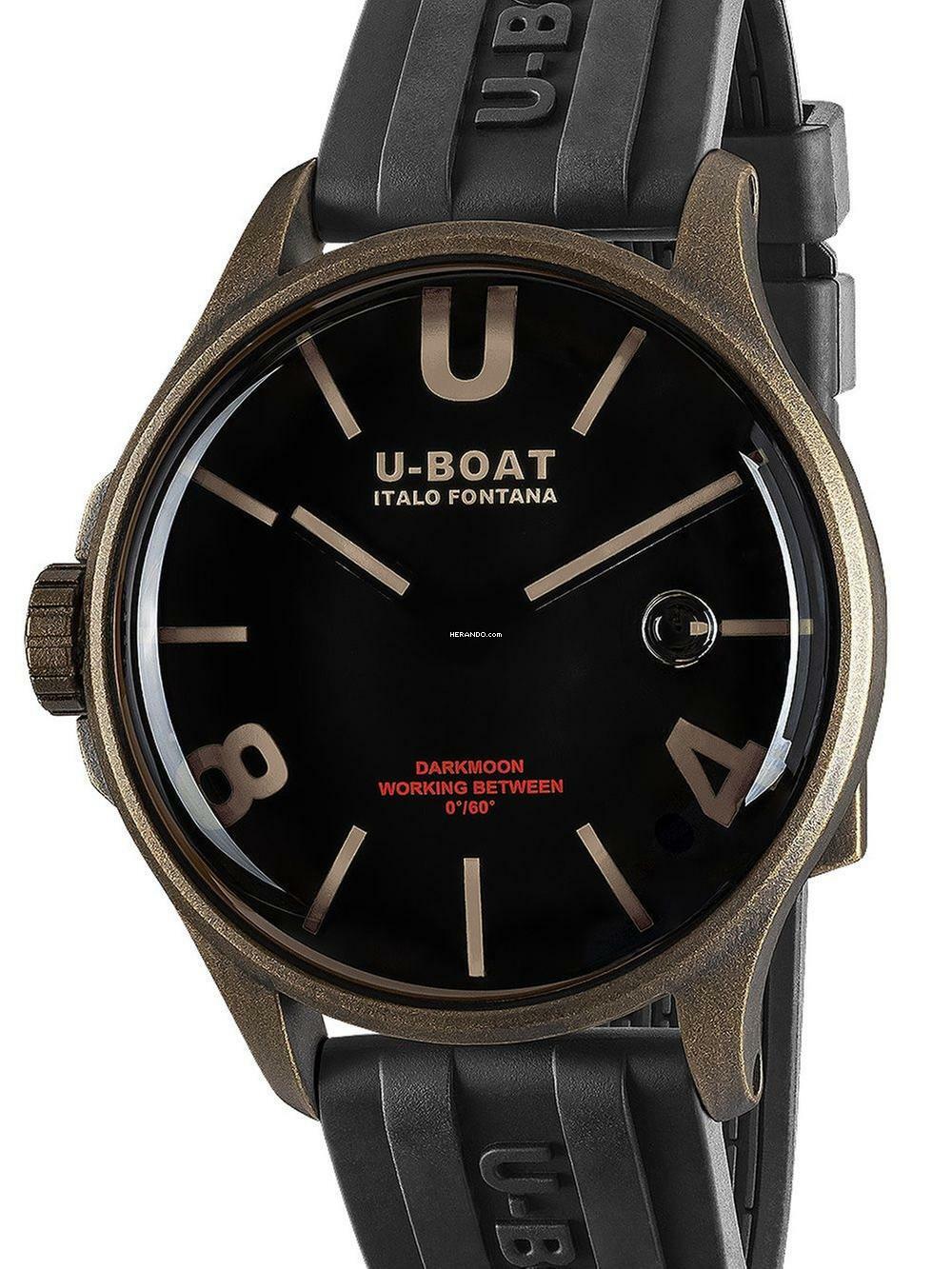  U-Boat 9548 Darkmoon Brown Vintage Herrenuhr 44mm 5ATM 