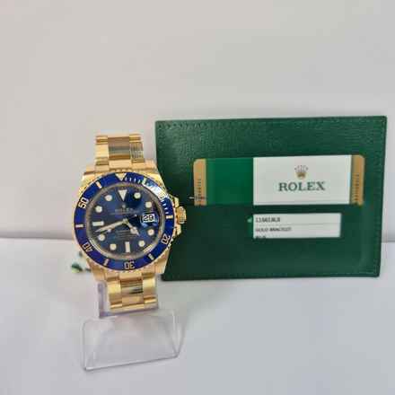  Rolex Submariner Date Full Yellow Gold 40mm Blue Dial Automático Completo 