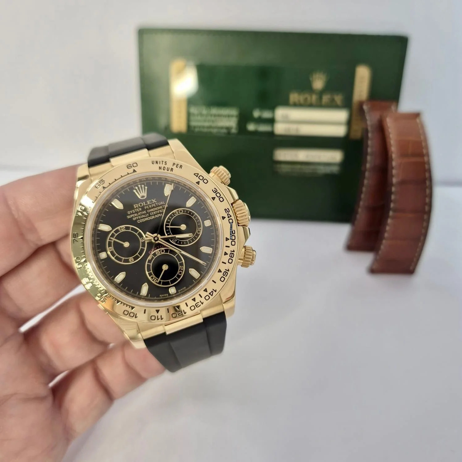  Rolex Daytona Yellow Gold Black Dial 40mm Completo 