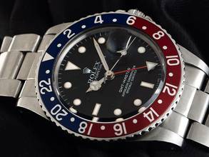 Thumbnail von Rolex GMT-Master Pepsi Fat Font Serif open 6/9 Ref.1675 1986 Full Set sehr gut Vintage