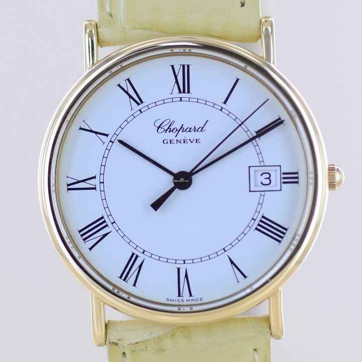  Chopard L.U.C 18K LUC Klassiker Gelbgold Unisex Dresswatch white roman Dial B+P  