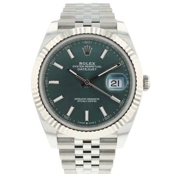  Rolex Datejust 41 Jubilee Fluted Mint Green Dial  